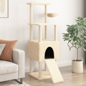 Katzenkratzbaum mit cremefarbenen Sisalpfosten 153 cm von , Katzenmöbel - Ref: Foro24-172115, Preis: 62,99 €, Rabatt: %