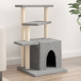 Rascador para gatos con postes de sisal gris claro 83,5 cm de , Mobiliario para gatos - Ref: Foro24-172122, Precio: 39,13 €, ...