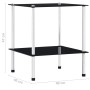 2-tier black tempered glass shelf 40x40x47cm by vidaXL, Bookcases and shelves - Ref: Foro24-249508, Price: 30,52 €, Discount: %