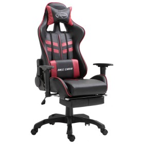 Gaming chair with footrest in red wine-colored synthetic leather by vidaXL, Gaming chairs - Ref: Foro24-20207, Price: 215,99 ...