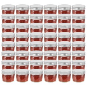 Glass jam jars silver lid 48 pcs 110 ml by vidaXL, honey jars - Ref: Foro24-50793, Price: 62,18 €, Discount: %