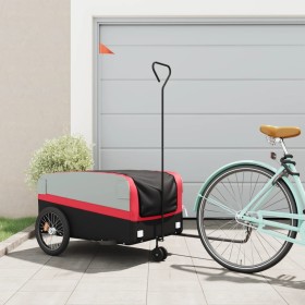 Black and red iron bicycle trailer 45 kg by , Bicycle trailers - Ref: Foro24-94062, Price: 79,99 €, Discount: %