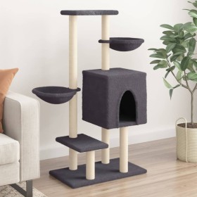 Rascador para gatos con postes de sisal gris oscuro 117 cm de , Mobiliario para gatos - Ref: Foro24-172120, Precio: 48,41 €, ...