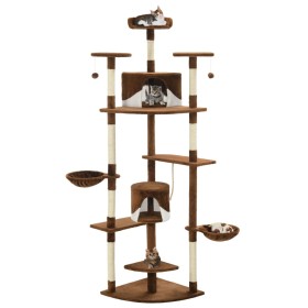 Katzenkratzbaum mit braun-weißem Sisalstamm, 203 cm von , Katzenmöbel - Ref: Foro24-170528, Preis: 115,47 €, Rabatt: %