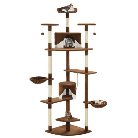 Katzenkratzbaum mit braun-weißem Sisalstamm, 203 cm von , Katzenmöbel - Ref: Foro24-170528, Preis: 115,31 €, Rabatt: %