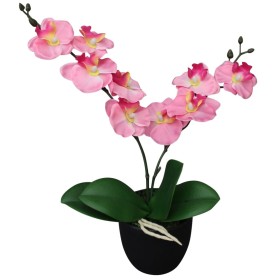 Planta artificial orquídea con macetero 30 cm rosa de , Flora artificial - Ref: Foro24-244422, Precio: 16,99 €, Descuento: %