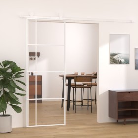 ESG glass and white aluminum sliding door 76x205 cm by , Doors for the home - Ref: Foro24-151680, Price: 192,99 €, Discount: %