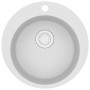 Fregadero de cocina de granito con un seno redondo blanco de vidaXL, Fregaderos - Ref: Foro24-144865, Precio: 155,62 €, Descu...