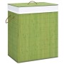 Bamboo laundry basket 2 sections green 100 l by , Laundry baskets - Ref: Foro24-320750, Price: 35,96 €, Discount: %