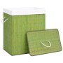 Bamboo laundry basket 2 sections green 100 l by , Laundry baskets - Ref: Foro24-320750, Price: 35,96 €, Discount: %