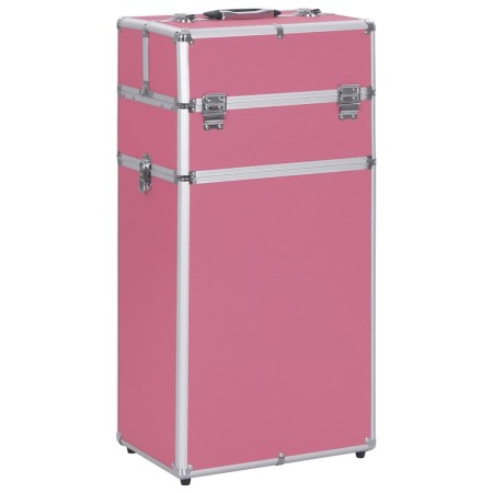 Maletín trolley de maquillaje de aluminio rosa de vidaXL, Neceseres - Ref: Foro24-91823, Precio: 102,69 €, Descuento: %