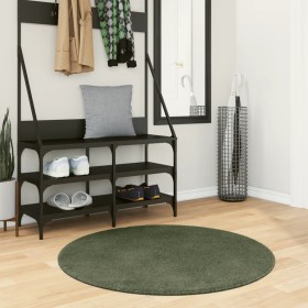 HUARTE forest green soft washable short pile rug Ø 100 cm by , Rugs - Ref: Foro24-375104, Price: 34,99 €, Discount: %