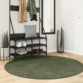 HUARTE forest green soft washable short pile rug Ø 160 cm by , Rugs - Ref: Foro24-375106, Price: 78,44 €, Discount: %