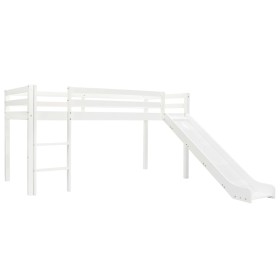 Hochbett für Kinder, Rutsche und Leiter, Zirbenholz 97x208 cm von vidaXL, Kinderbetten und Betten für Kinder - Ref: Foro24-28...