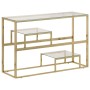 Golden stainless steel and tempered glass console table by , console tables - Ref: Foro24-350002, Price: 210,95 €, Discount: %