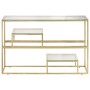 Golden stainless steel and tempered glass console table by , console tables - Ref: Foro24-350002, Price: 210,95 €, Discount: %