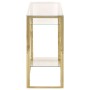 Golden stainless steel and tempered glass console table by , console tables - Ref: Foro24-350002, Price: 210,95 €, Discount: %