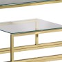 Golden stainless steel and tempered glass console table by , console tables - Ref: Foro24-350002, Price: 210,95 €, Discount: %