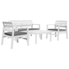 Juego de muebles de jardín 4 piezas plástico blanco de vidaXL, Conjuntos de jardín - Ref: Foro24-276179, Precio: 409,27 €, De...