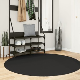 HUARTE washable soft short pile rug black Ø 160 cm by , Rugs - Ref: Foro24-375125, Price: 78,99 €, Discount: %