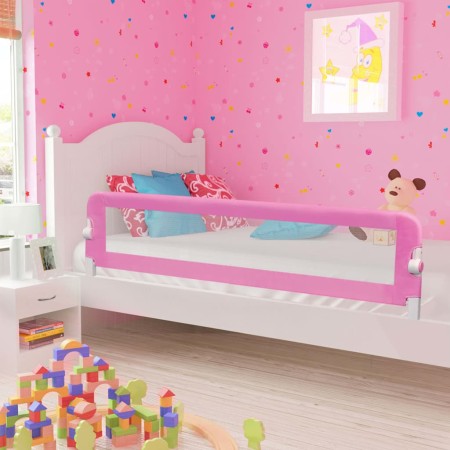 Barandilla de seguridad cama de niño poliéster rosa 180x42 cm de vidaXL, Barandillas de seguridad - Ref: Foro24-10171, Precio...