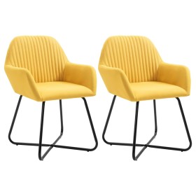 Sillas de comedor 2 unidades tela amarillo de vidaXL, Sillas de comedor - Ref: Foro24-249814, Precio: 128,99 €, Descuento: %