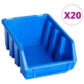 Stackable storage containers 20 units blue plastic by , Toolboxes - Ref: Foro24-146284, Price: 22,99 €, Discount: %