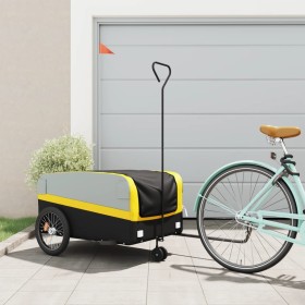 Black and yellow iron bicycle trailer 45 kg by , Bicycle trailers - Ref: Foro24-94064, Price: 78,99 €, Discount: %