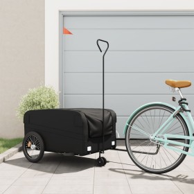 Black iron bicycle trailer 45 kg by , Bicycle trailers - Ref: Foro24-94066, Price: 79,99 €, Discount: %