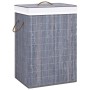 Bamboo laundry basket 2 sections gray 72 l by , Laundry baskets - Ref: Foro24-320741, Price: 32,49 €, Discount: %