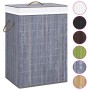 Bamboo laundry basket 2 sections gray 72 l by , Laundry baskets - Ref: Foro24-320741, Price: 32,49 €, Discount: %