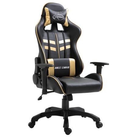 Silla de gaming de cuero sintético dorado de vidaXL, Sillones para videojuegos - Ref: Foro24-20194, Precio: 184,79 €, Descuen...