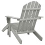 Silla de jardín con otomana de madera gris de vidaXL, Sillas de jardín - Ref: Foro24-45700, Precio: 76,99 €, Descuento: %