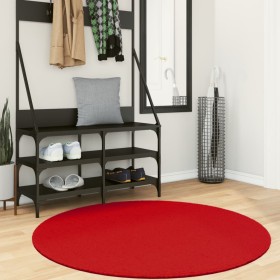 HUARTE washable soft short pile rug red Ø 120 cm by , Rugs - Ref: Foro24-375181, Price: 46,99 €, Discount: %