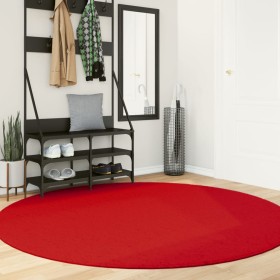 Alfombra de pelo corto suave lavable HUARTE rojo Ø 200 cm de , Alfombras - Ref: Foro24-375183, Precio: 99,99 €, Descuento: %