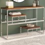 Silver Stainless Steel and Solid Wood Console Table by , console tables - Ref: Foro24-350005, Price: 121,36 €, Discount: %