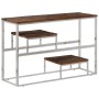 Silberner Konsolentisch aus Edelstahl und Massivholz von , Konsolentische - Ref: Foro24-350005, Preis: 121,36 €, Rabatt: %