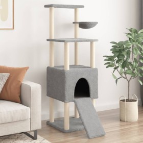 Rascador para gatos con postes de sisal gris claro 153 cm de , Mobiliario para gatos - Ref: Foro24-172116, Precio: 51,99 €, D...