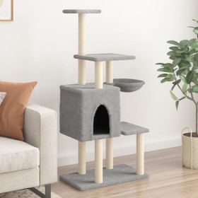 Cat scratching post with light gray sisal posts 131 cm by , Cat furniture - Ref: Foro24-172128, Price: 52,53 €, Discount: %