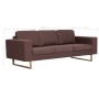 3 seater brown fabric sofa by vidaXL, Sofas - Ref: Foro24-281384, Price: 389,04 €, Discount: %