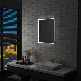 Espejo de pared de baño con LED 50x60 cm de vidaXL, Espejos - Ref: Foro24-144717, Precio: 74,99 €, Descuento: %