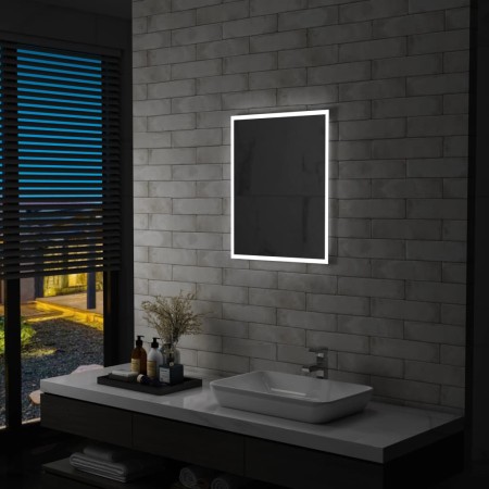 Espejo de pared de baño con LED 50x60 cm de vidaXL, Espejos - Ref: Foro24-144717, Precio: 75,21 €, Descuento: %