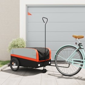 Black and orange iron bicycle trailer 45 kg by , Bicycle trailers - Ref: Foro24-94061, Price: 87,99 €, Discount: %