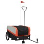 Schwarz-orangefarbener Fahrradanhänger aus Eisen, 45 kg von , Fahrradanhänger - Ref: Foro24-94061, Preis: 90,12 €, Rabatt: %