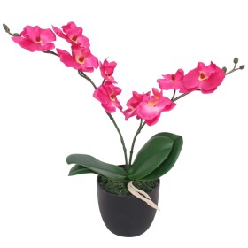 Planta artificial orquídea con macetero 30 cm roja de , Flora artificial - Ref: Foro24-244421, Precio: 15,95 €, Descuento: %