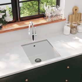 Kitchen sink with a white granite bowl by vidaXL, Sinks - Ref: Foro24-144869, Price: 170,95 €, Discount: %