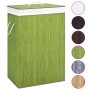 Cesta para la ropa sucia de bambú de una sección verde de , Cestas para ropa - Ref: Foro24-320753, Precio: 31,27 €, Descuento: %