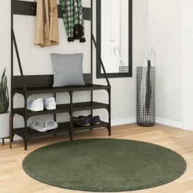 HUARTE forest green soft washable short pile rug Ø 120 cm by , Rugs - Ref: Foro24-375105, Price: 49,73 €, Discount: %