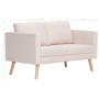 2-Sitzer-Sofa aus cremefarbenem Stoff von vidaXL, Sofas - Ref: Foro24-281351, Preis: 269,99 €, Rabatt: %