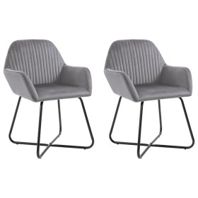 Gray velvet dining chairs 2 units by vidaXL, dining chairs - Ref: Foro24-249804, Price: 169,99 €, Discount: %